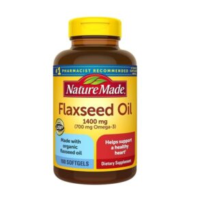 Nature Made Organic Flaxseed Oil 1400 Mg Omega 3 - 6 - 9 100 Liquid Softgels - Image 1