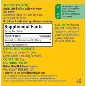 Nature Made Vitamin K2 Softgel, 100 mcg, 30 Count - Image 3