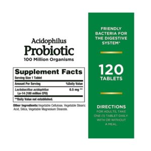 Nature's Bounty Acidophilus Probiotic, Pack of 120 Tablets - Image 2