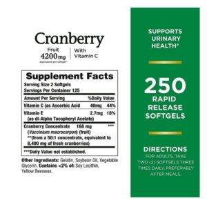 Nature's Bounty, Cranberry, With Vitamin C, 250 Rapid Release Softgels - Image 5