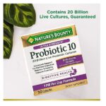 Nature’s Bounty Probiotic 10, Ultra Strength Daily Probiotic Supplement, Support for Digestive, Immune and Upper Respiratory Health, 1 Pack, 30 Capsules - Image 4