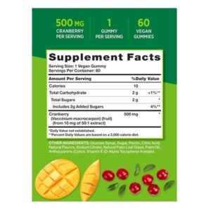 Nature's Truth Cranberry Gummies | 60 Count | Vegan, Non-GMO & Gluten Free Supplement | Supports Urinary Tract Health | Cranberry Mango Flavor - Image 2