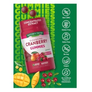 Nature's Truth Cranberry Gummies | 60 Count | Vegan, Non-GMO & Gluten Free Supplement | Supports Urinary Tract Health | Cranberry Mango Flavor - Image 3