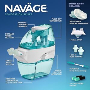 Navage Nasal Care Starter Bundle: Navage Nose Cleaner, 20 SaltPods, Plus Bonus 10 SaltPods - Image 2