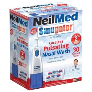 NeilMed Sinugator Cordless Pulsating Nasal Wash with 30 Premixed Packets - Image 1