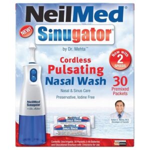 NeilMed Sinugator Cordless Pulsating Nasal Wash with 30 Premixed Packets - Image 2