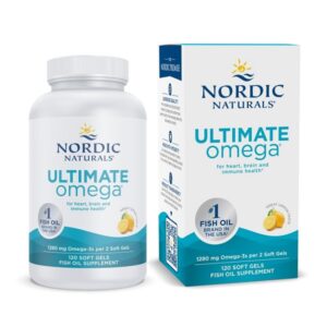 Nordic Naturals Ultimate Omega 3 Fish Oil Softgels | Omega 3 1280 Mg EPA & DHA Supplement For Men & Women | High-Potency Omega 3 Fish Oil Supplement | Lemon Flavour Fish Oil 120 Softgels