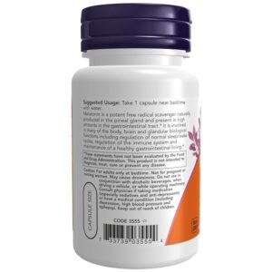 Now Foods Melatonin 5 Mg Healthy Sleep Cycle Capsules - 60 Veg Capsules - Image 3