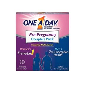One A Day Pre-Pregnancy Couple's Pack Multivitamin, 30 Count, 2 Pack - Image 1