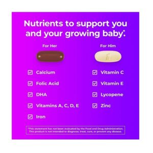 One A Day Pre-Pregnancy Couple's Pack Multivitamin, 30 Count, 2 Pack - Image 4