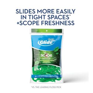 Oral B Glide Floss Picks Plus Scope Outlast - Long Lasting Mint - 75 ct - Image 3