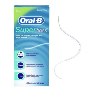 Oral B Mint Pre-Cut Strands Super Floss, 50 Count - Image 1