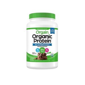 Orgain Organic Plant Based Protein Powder, Creamy Chocolate Fudge, 2.74 Pound - Image 1