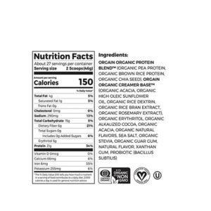 Orgain Organic Plant Based Protein Powder, Creamy Chocolate Fudge, 2.74 Pound - Image 4