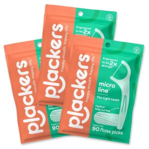 Plackers Micro Mint Dental Flossers, 90 Count (Pack of 3) - Image 1