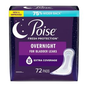 Poise Overnight Incontinence Pads Ultimate Absorbency Extra Coverage, 72 Count - Image 1