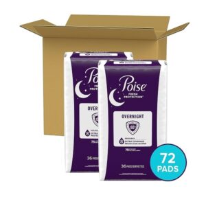 Poise Overnight Incontinence Pads Ultimate Absorbency Extra Coverage, 72 Count - Image 2
