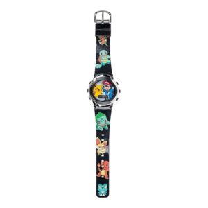 Pokémon Kids' Digital Watch with Silver Bezel, Black Strap, Flashing LED Lights - Official Pokémon Characters on the Dial, Safe for Children - Model: POK3018 - Image 6