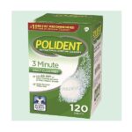 Polident 3 Minute Denture Cleaner Tablets 120 count for Maintaining Good Clean Full/Partial Dentures Mouthguards (2 Packs) - Image 2