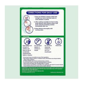 Polident 3 Minute Denture Cleaner Tablets 120 count for Maintaining Good Clean Full/Partial Dentures Mouthguards (2 Packs) - Image 3