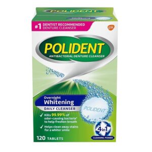 Polident Antibacterial Overnight Denture Cleanser Triplemint - 120 Tablets - Image 1