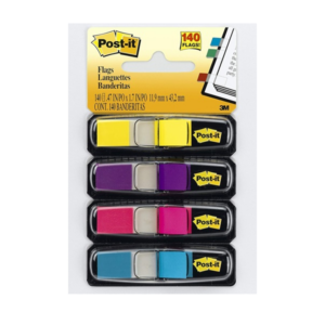 Post-it Flags, Ideal for Marking and Flagging Documents, Assorted Bright Colors, 1/2-Inch Wide, 35/Dispenser, 4-Dispensers/Pack (683-4AB) - Image 1
