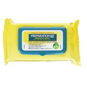 Preparation H Medicated Hemorrhoidal Wipes with Witch Hazel and Aloe, 48-Count Refill Package - Image 1