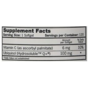 Qunol Mega CoQ10 UBIQUINOL, Superior Absorption, Patented Water- 120 Softgels - Image 4