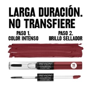 Revlon Colorstay Overtime Glossy Finish Dual Ended Long Wearing Liquid Lipstick with Clear Lip Gloss, with Vitamin E - Plum / Berry, Ultimate Wine (140), 0.07 oz - Image 3