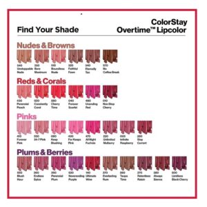 Revlon Colorstay Overtime Glossy Finish Dual Ended Long Wearing Liquid Lipstick with Clear Lip Gloss, with Vitamin E - Plum / Berry, Ultimate Wine (140), 0.07 oz - Image 4