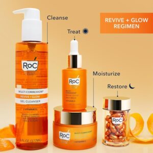 RoC Multi Correxion Revive + Glow Gel Facial Cleanser With Vitamin C, & Glycolic Acid, Paraben-Free, Sulfate-Free Skin Care, 6 Ounces - Image 4