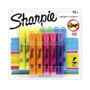 SharpieTank Style Highlighters, Chisel Tip, Assorted, 12 Count - Image 1