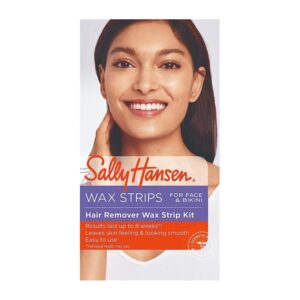 Sally Hansen Hair Remover Wax Strip Kit for Face, Brows & Bikini, 34 Strips (17- Double Sided Strips) - Image 1