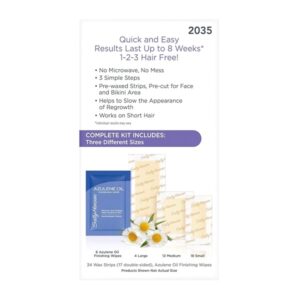 Sally Hansen Hair Remover Wax Strip Kit for Face, Brows & Bikini, 34 Strips (17- Double Sided Strips) - Image 3