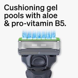 Schick Hydro Sense Sensitive Razors for Men With Shock Absorbent Technology, 1 Razor Handle and 5 Razor Blades Refills - Image 4