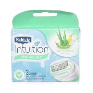 Schick Intuition Naturals Sensitive Care Razor Blade Refill Cartridges, 3 Count - Image 1