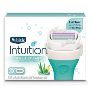 Schick Intuition Sensitive Care Moisturizing Razor Blade Refills for Women with Natural Aloe - 3 Count - Image 1
