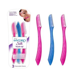Schick Silk Touch-Up Multipurpose Exfoliating Face Razor and Eyebrow Shaper with Precision Cover, 3 Count - Image 1