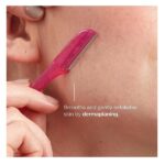 Schick Silk Touch-Up Multipurpose Exfoliating Face Razor and Eyebrow Shaper with Precision Cover, 3 Count - Image 3