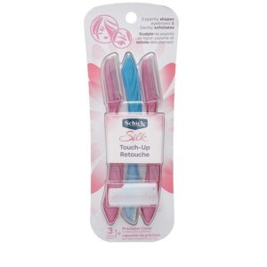 Schick Silk Touch-Up Multipurpose Exfoliating Face Razor and Eyebrow Shaper with Precision Cover, 3 Count - Image 8