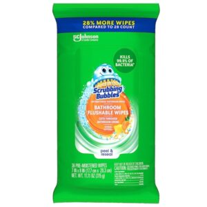 Scrubbing Bubbles Antibacterial Bathroom Flushable Wipes, 28 Count - Image 1