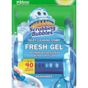 Scrubbing Bubbles Toilet Cleaning Gel, 1 Dispenser and 24 Gel Stamps - Image 1