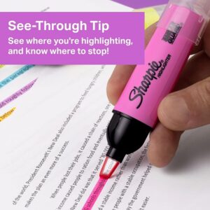 Sharpie Highlighter, Clear View Highlighter with See-Through Chisel Tip, Tank Highlighter, Assorted, 4 Count - Image 2