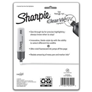 Sharpie Highlighter, Clear View Highlighter with See-Through Chisel Tip, Tank Highlighter, Assorted, 4 Count - Image 6