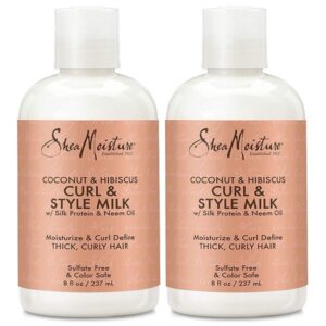 Shea Moisture Coconut & Hibiscus Curl & Style Milk 8 Ounce (235ml) (2 Pack) - Image 1
