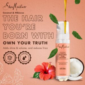 Shea Moisture Coconut & Hibiscus Frizz Free Curl Mousse w/ Silk Protein & Neem Oil, Pack of 1 - Image 3