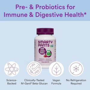 SmartyPants Probiotic and Prebiotic Immunity Gummies for Kids, 4 Billion CFUs and Wellmune Prebiotic, Vegan, Non-GMO, Gluten-Free, Patent-Pending - Image 3