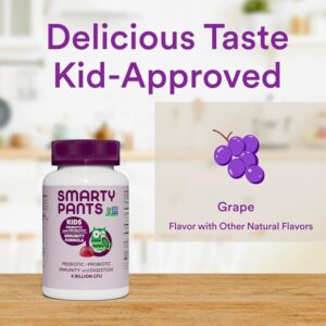 SmartyPants Probiotic and Prebiotic Immunity Gummies for Kids, 4 Billion CFUs and Wellmune Prebiotic, Vegan, Non-GMO, Gluten-Free, Patent-Pending - Image 5