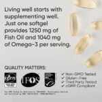Sports Research Omega-3 Fish Oil From Wild Alaska Pollock (1250Mg Per Capsule) With Triglyceride Epa & Dha Fatty Acids|Heart, Brain & Joint Support|Ifos 5-Star Certified, Non-Gmo & Gluten Free (180Ct) - Image 4
