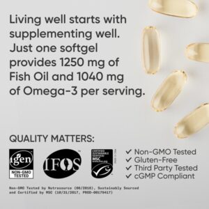 Sports Research Omega-3 Fish Oil From Wild Alaska Pollock (1250Mg Per Capsule) With Triglyceride Epa & Dha Fatty Acids|Heart, Brain & Joint Support|Ifos 5-Star Certified, Non-Gmo & Gluten Free (180Ct) - Image 4